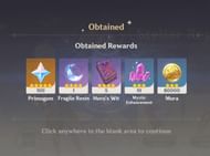 The Reunion Rewards screen (Image via Genshin Impact)